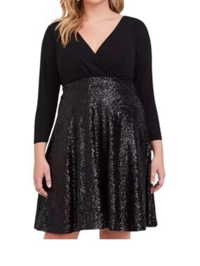 Torrid sequin midi dress features a plunge neckline and a flattering surplice